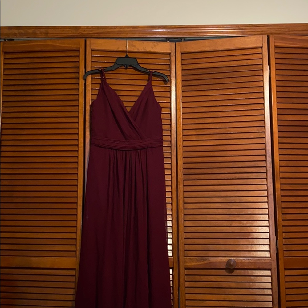 Wine colored bridesmaid dress